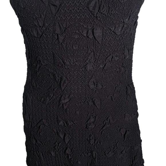 Haystacks USA Black Surreal Textured Crinkle Laganlook Flared Slip Dress SZ M - Picture 3 of 7